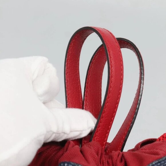 GUCCI Web Sherry Line Backpack Canvas Red Blue 473872 Auth 125637 - Picture 2 of 16